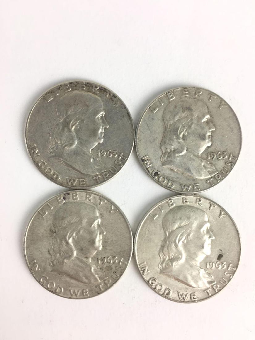 Lot of Four 1963 Franklin Half Dollars (1 of 3)