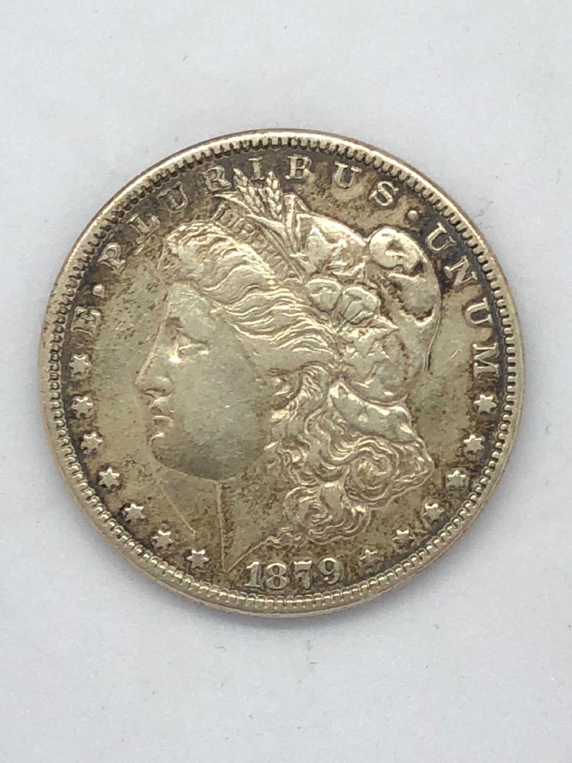 Lot Of One 1879 Morgan Silver Dollar Coin F-Mint (1 of 2)
