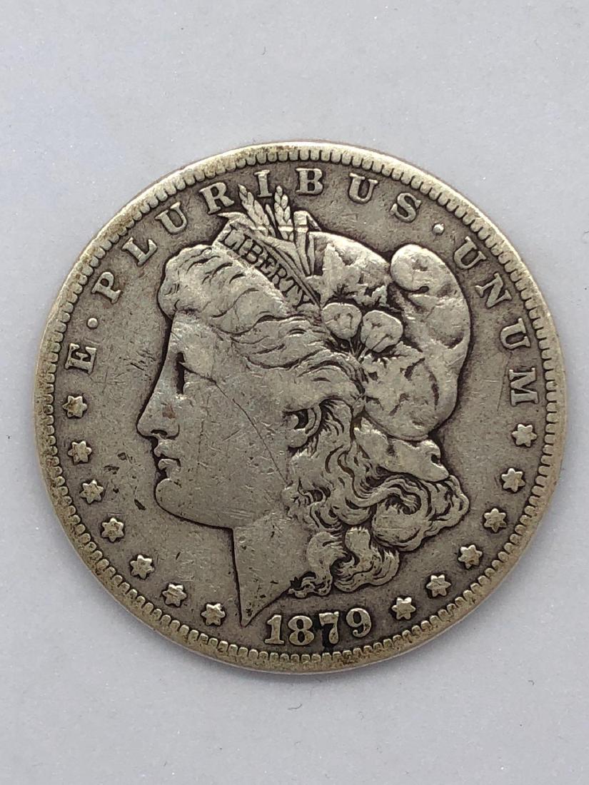 Lot Of One 1879 Morgan Silver Dollar Coin S/F-Mint (1 of 2)