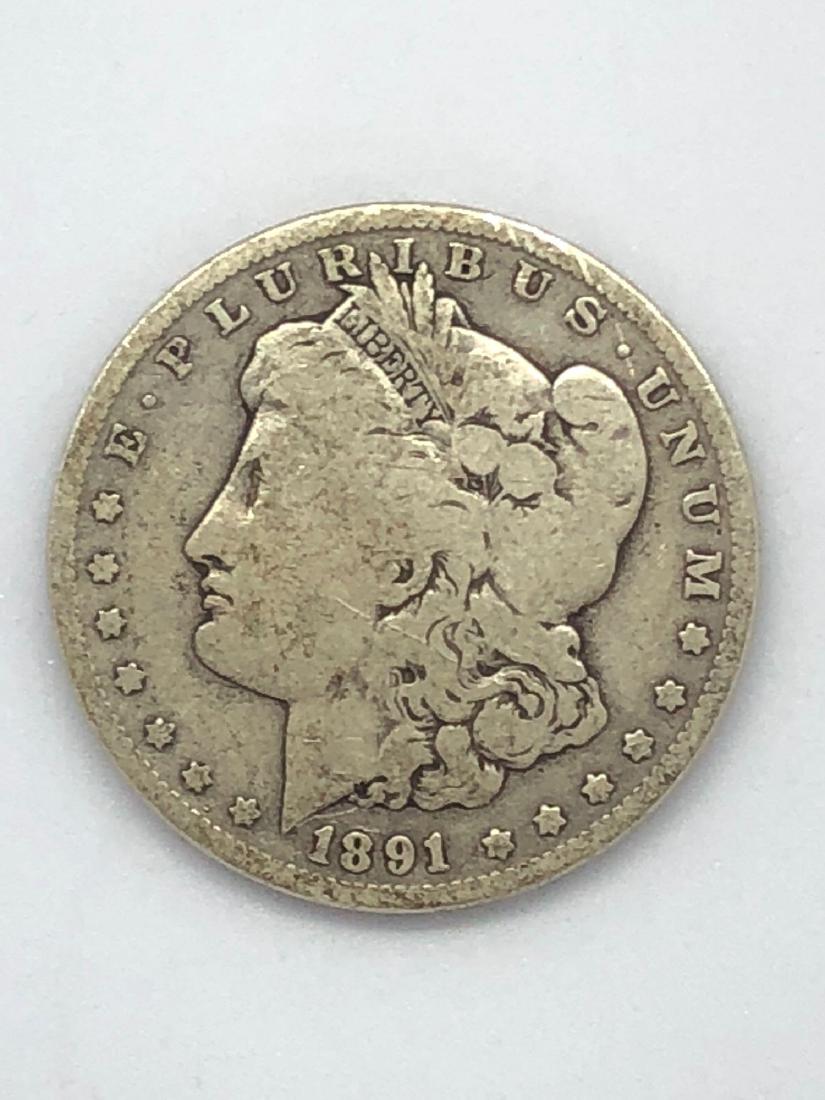 Lot Of One 1891 Morgan Silver Dollar Coin P-Mint (1 of 2)