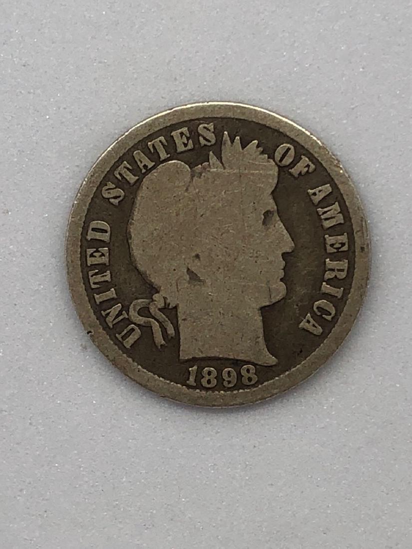 Lot Of One 1898 Barber Dime Coin P-Mint (1 of 2)