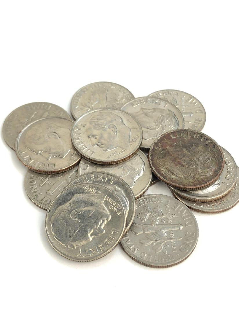 Lot Of 15 1965-1968 Roosevelt Dimes (1 of 2)