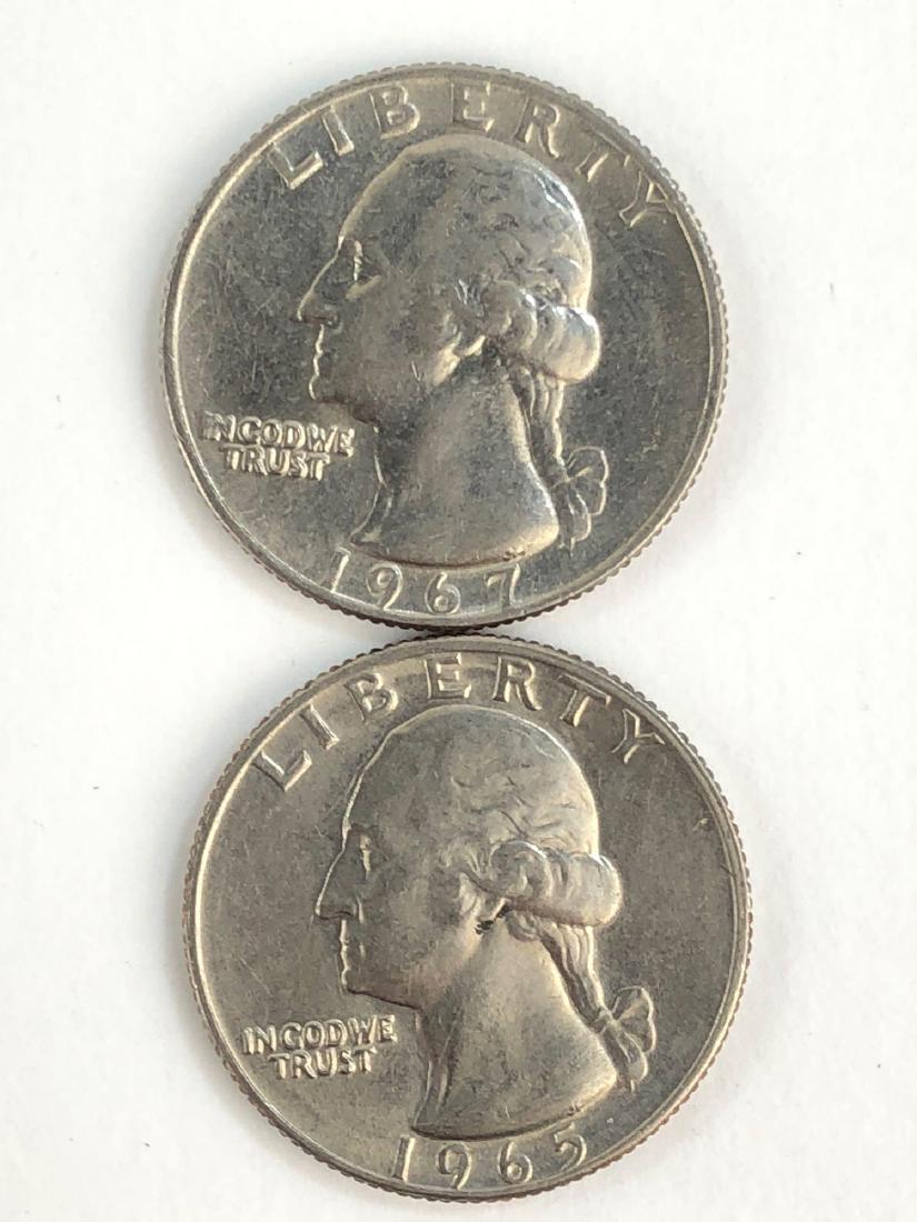 Lot Of Two 1965 + 1967 Washington Quarters (1 of 2)