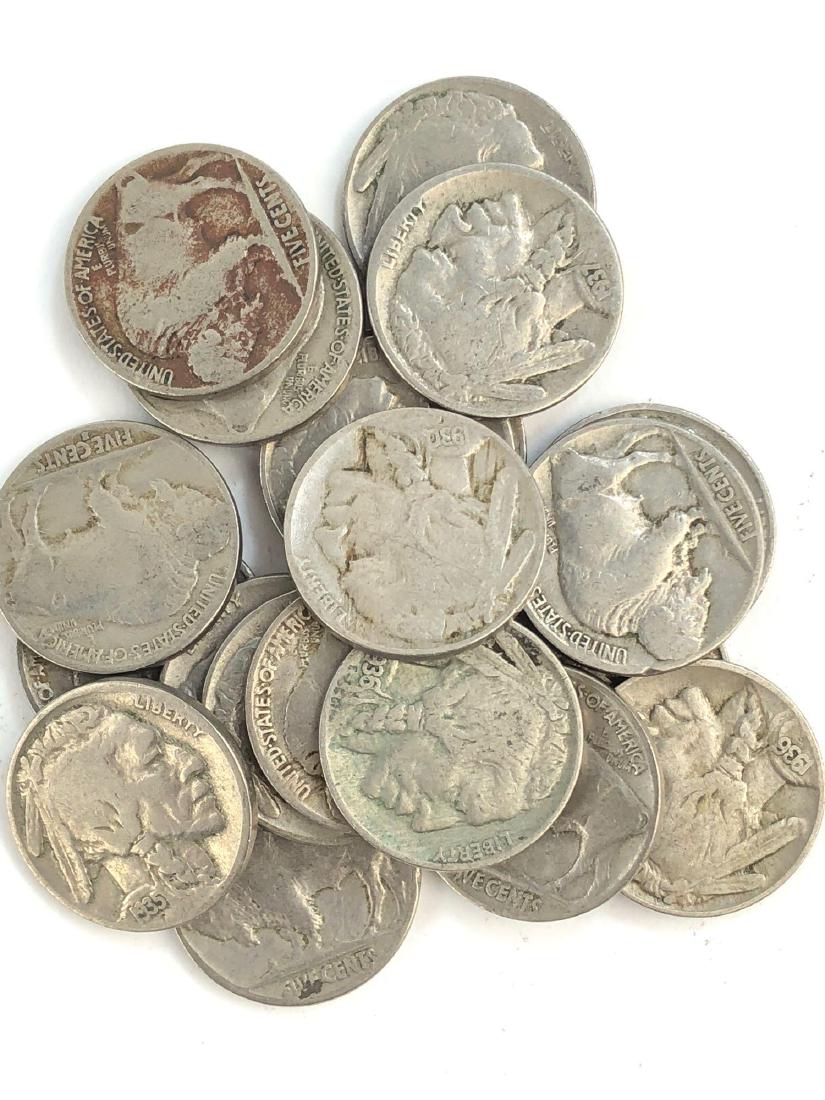 Lot Of 20 1930s Buffalo Nickles (1 of 2)
