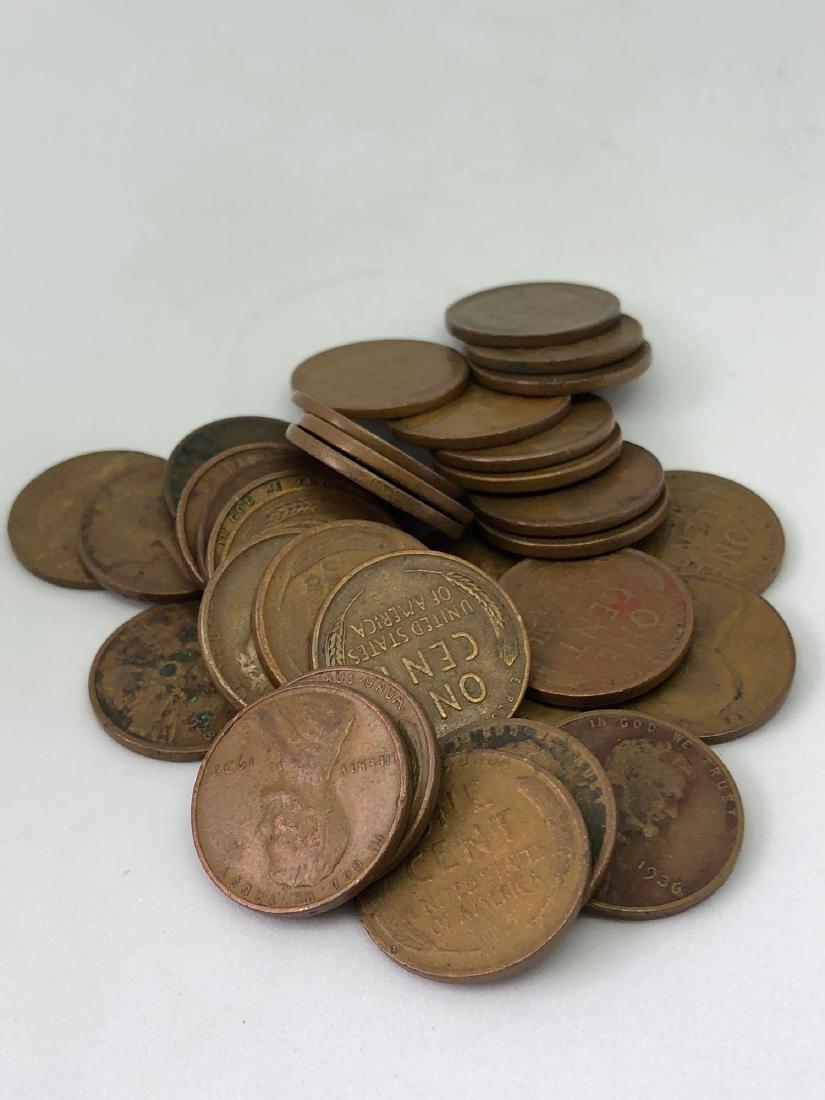 Lot of Thirty-Four 1910-1939 Lincoln Wheat Pennies (1 of 2)