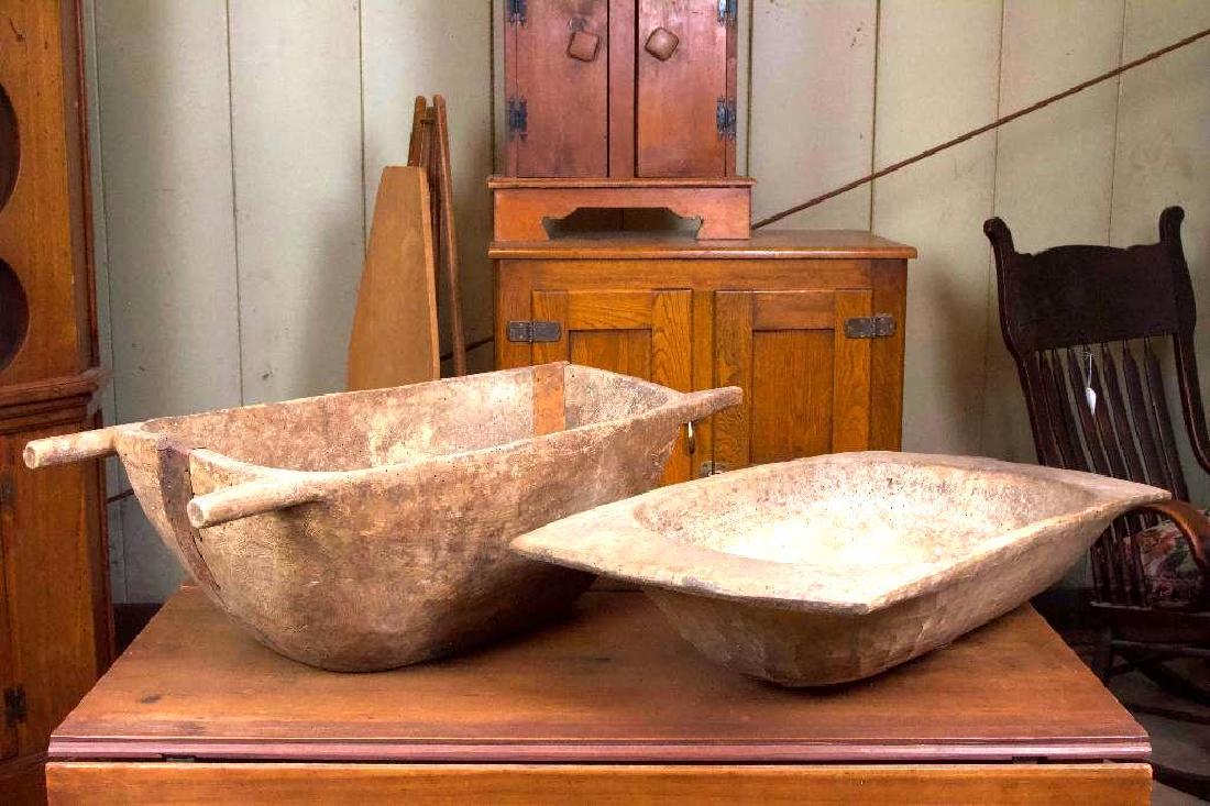 Pair of Primitive Kneading Bowls (1 of 10)