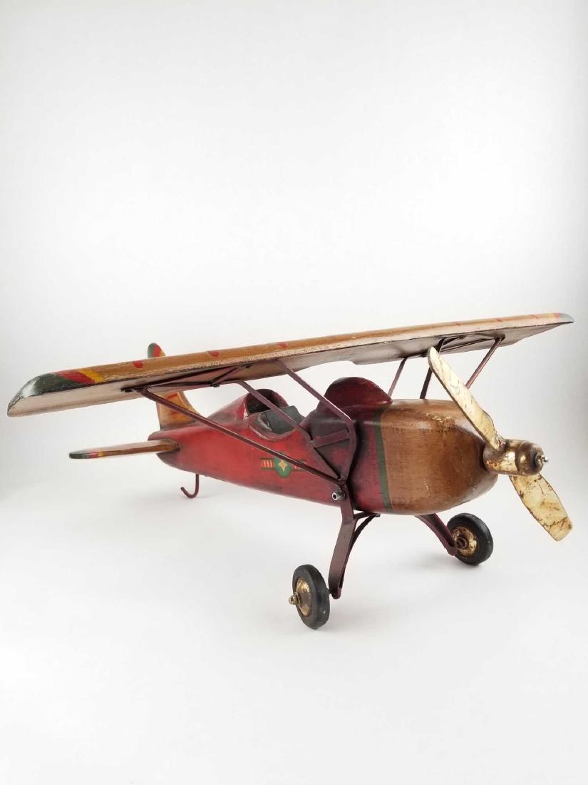 Antique Folk Art Wood Toy Airplane (1 of 7)