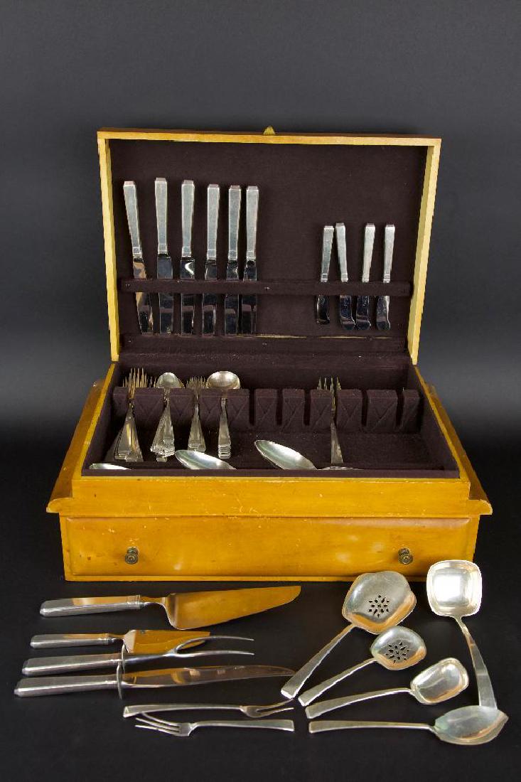 Antique Silverware Set with Storage Chest