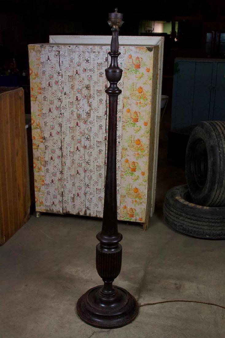 Antique Wood Pedestal Lamp (1 of 4)