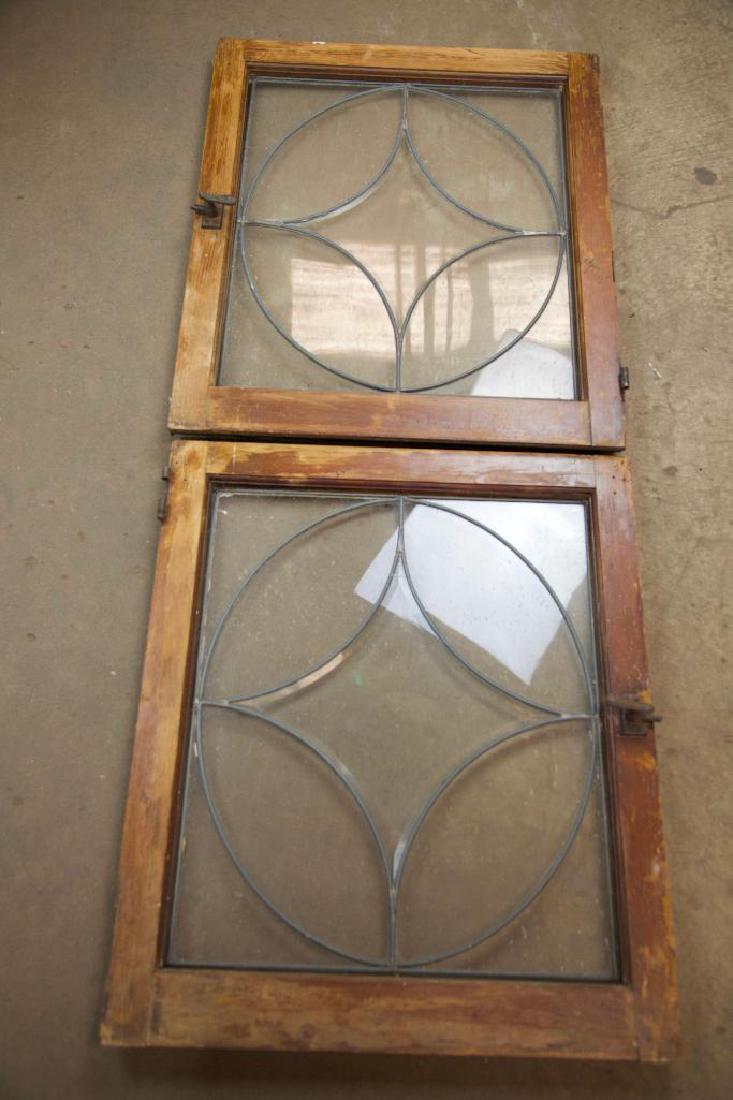 Pair of Antique Leaded Glass Windows (1 of 8)