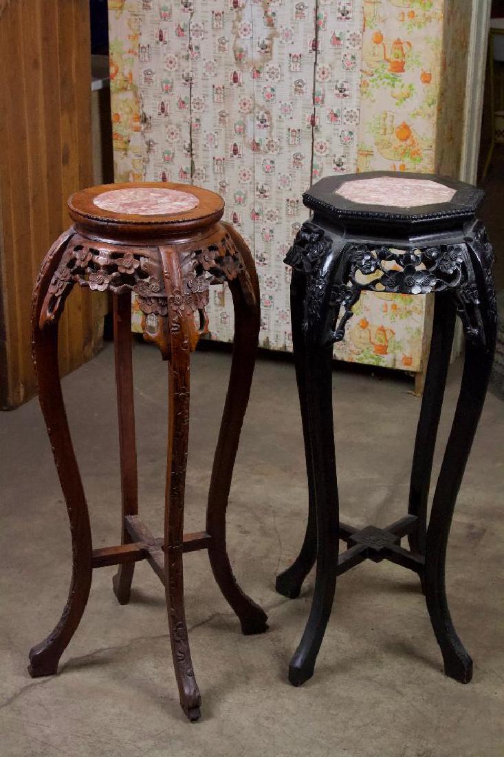 Pair of Chinese Marble Topped Fern Stands (1 of 9)
