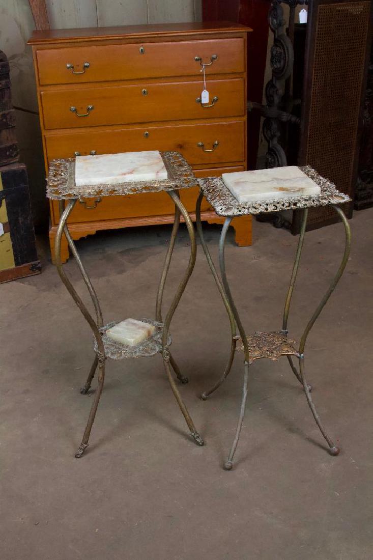 Antique Brass and Marble Plant Stands (1 of 8)