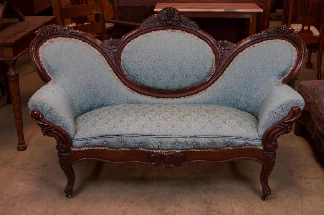 Victorian Rosewood Settee Sofa (1 of 7)