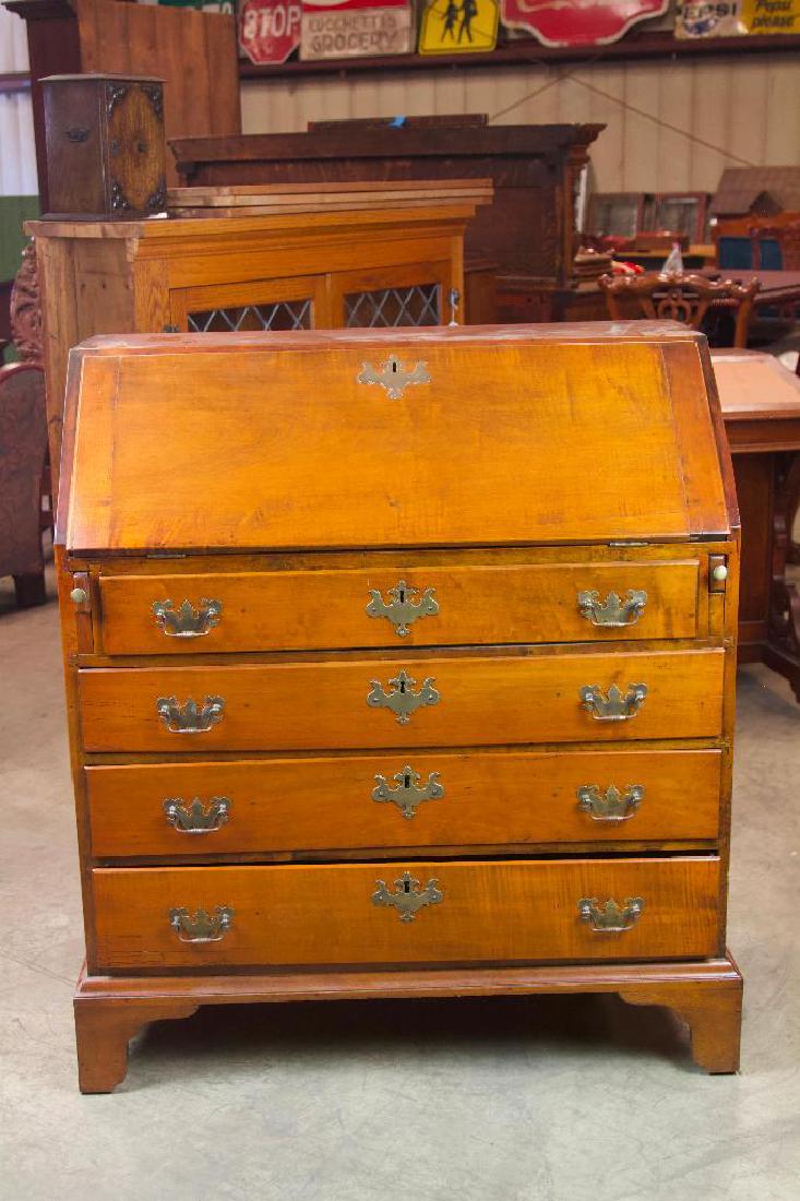 American mahogany 19th c. drop front desk (1 of 6)