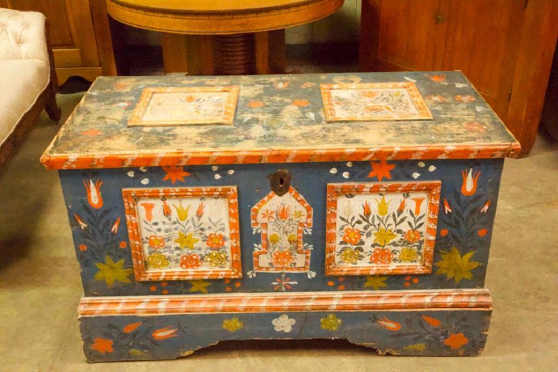 Antique Pennsylvania Dutch Painted Dower Chest Jun 03 2018