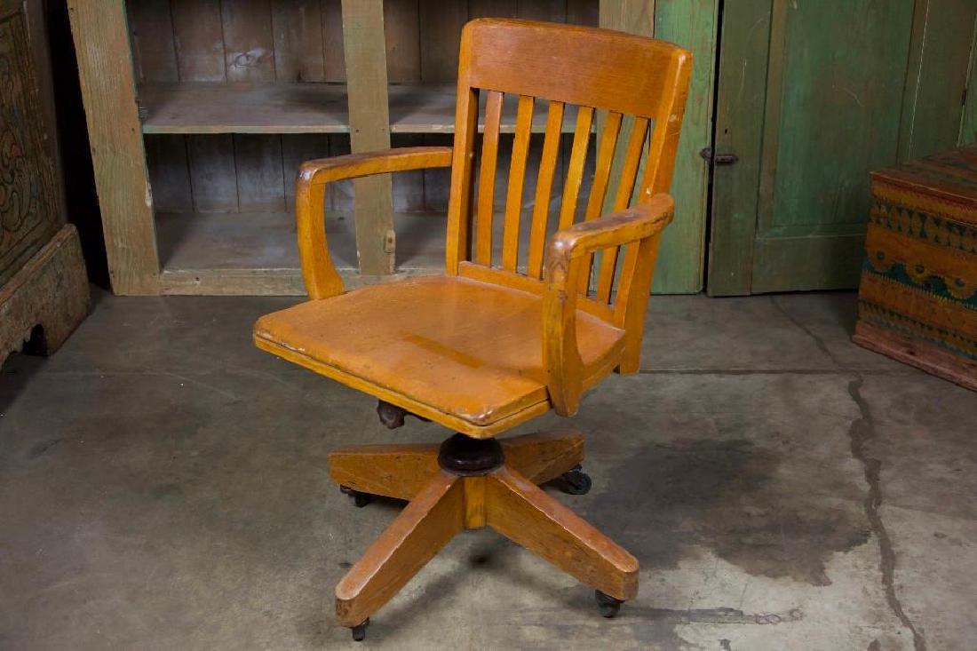 Antique Desk Chair on Casters (1 of 6)