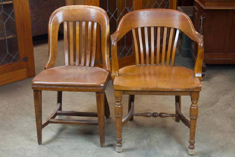 Oak Antique Courthouse Chairs