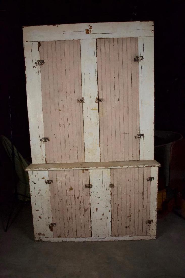 Antique white rustic cabinet (1 of 6)