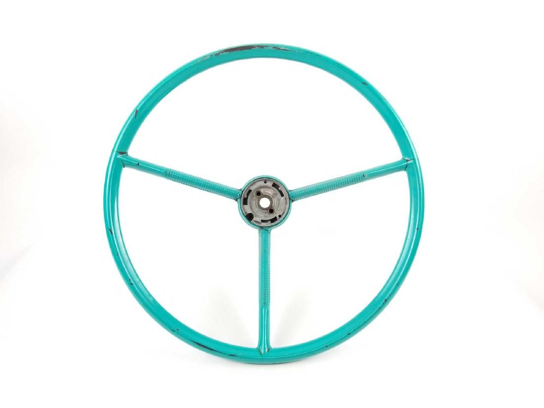 Vintage Turquoise 3 Spoke Steering Wheel (1 of 6)