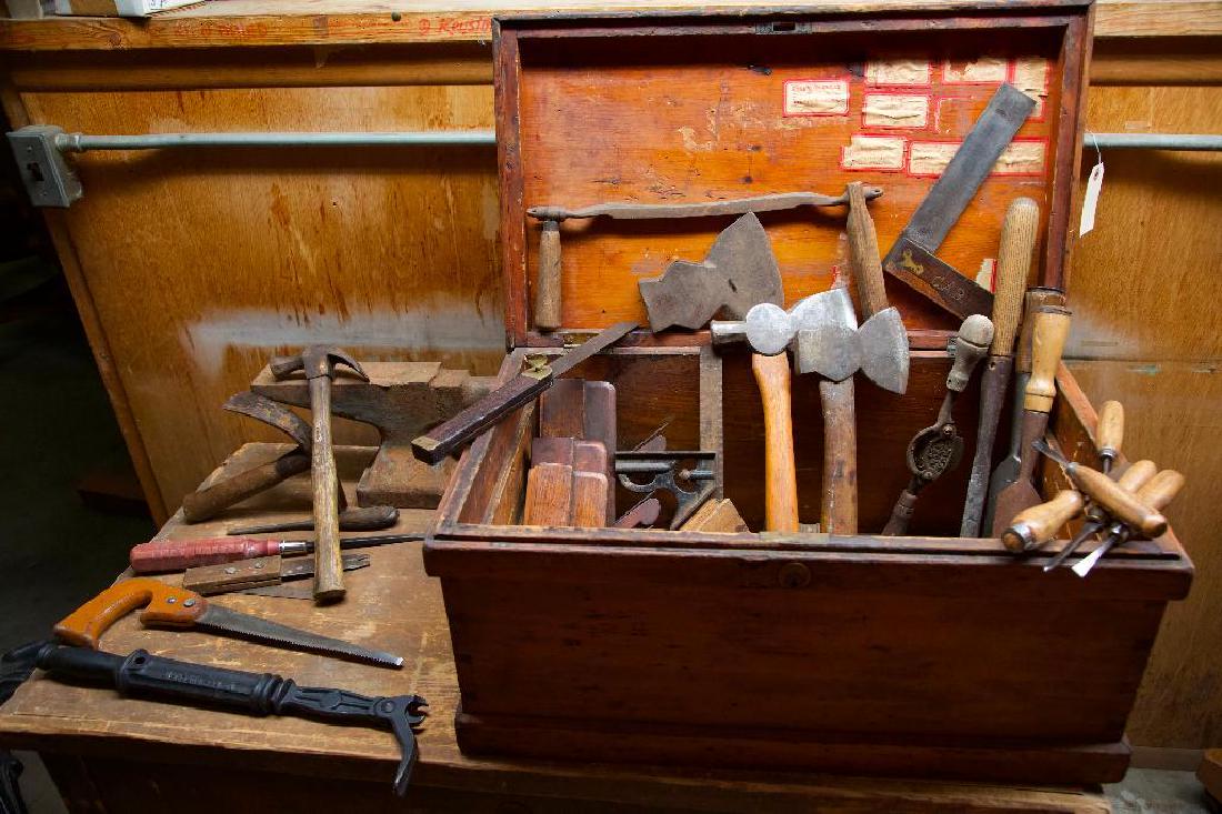 Antique Tool Chest With Tools and Anvil (1 of 6)