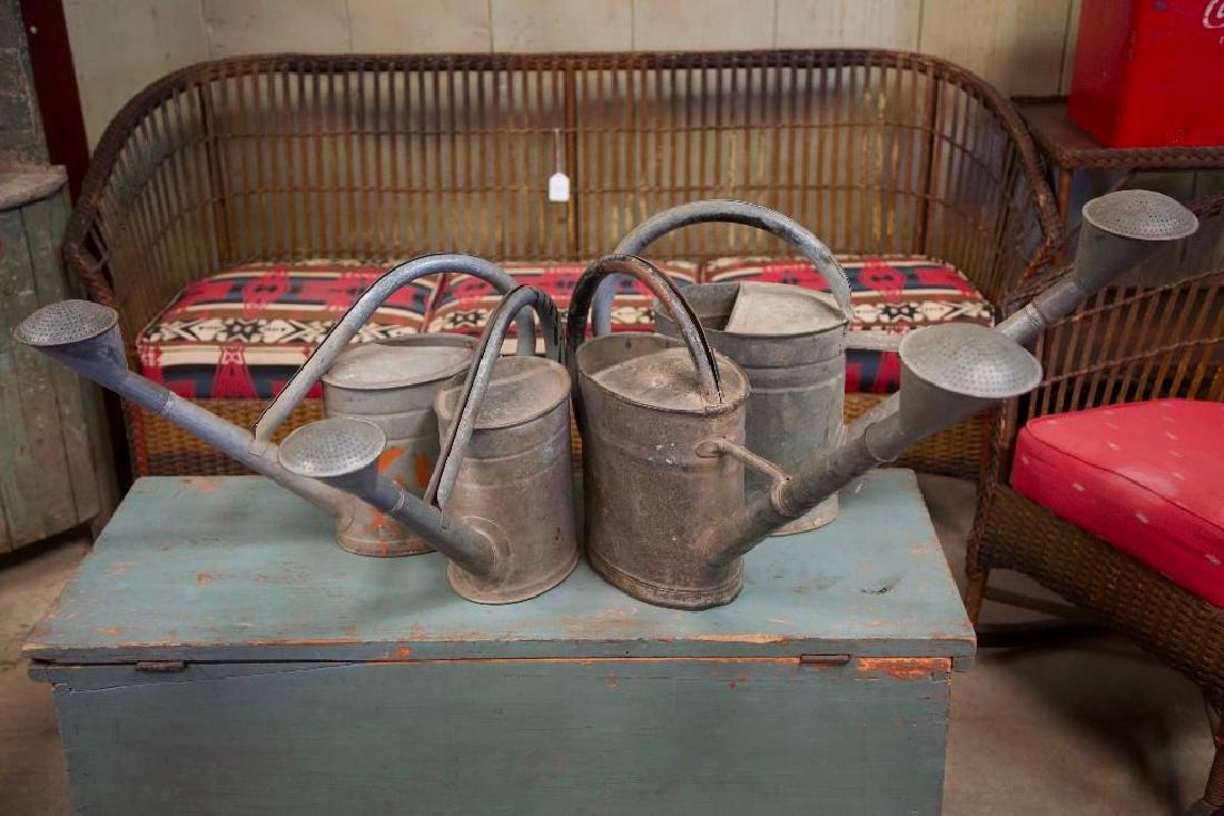 Lot of Four Misc Sized Galvanized Watering Cans (1 of 6)