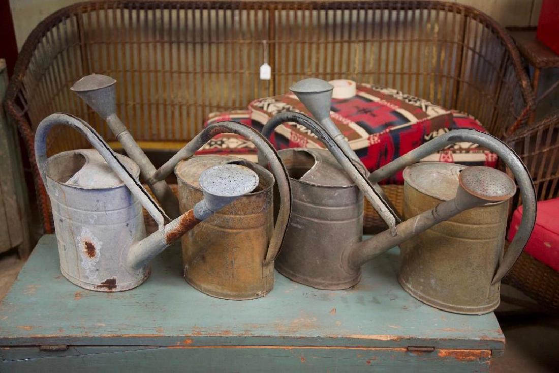 Lot of Four Misc Sized Galvanized Watering Cans (1 of 6)