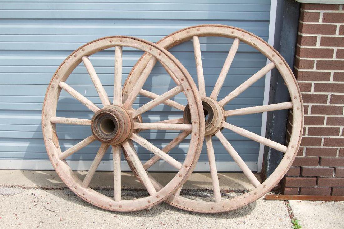 Pair of Large Wagon Wheels (1 of 5)
