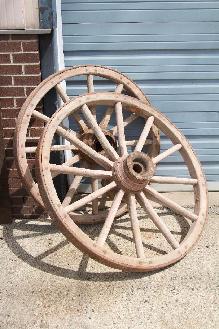 Pair of Large Wagon Wheels (1 of 4)