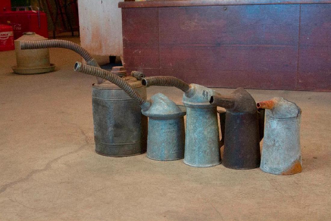 Five Antique Kerosene Oil Filler Cans (1 of 4)