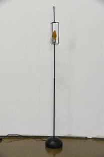 Noguchi Iron Floor Lamp: Noguchi Iron Floor Lamp. No Shade, no finial. 56.5" x 7.5" Signed on base.