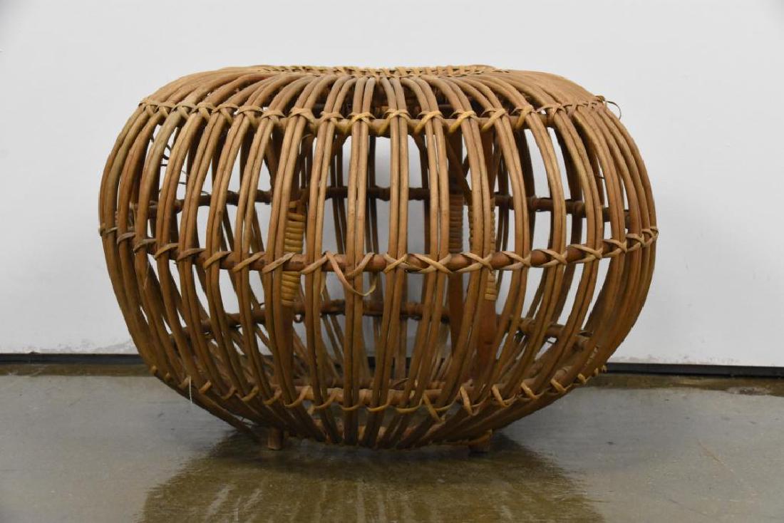 Vintage Franco Albini Rattan Pouf Ottoman (1 of 6)
