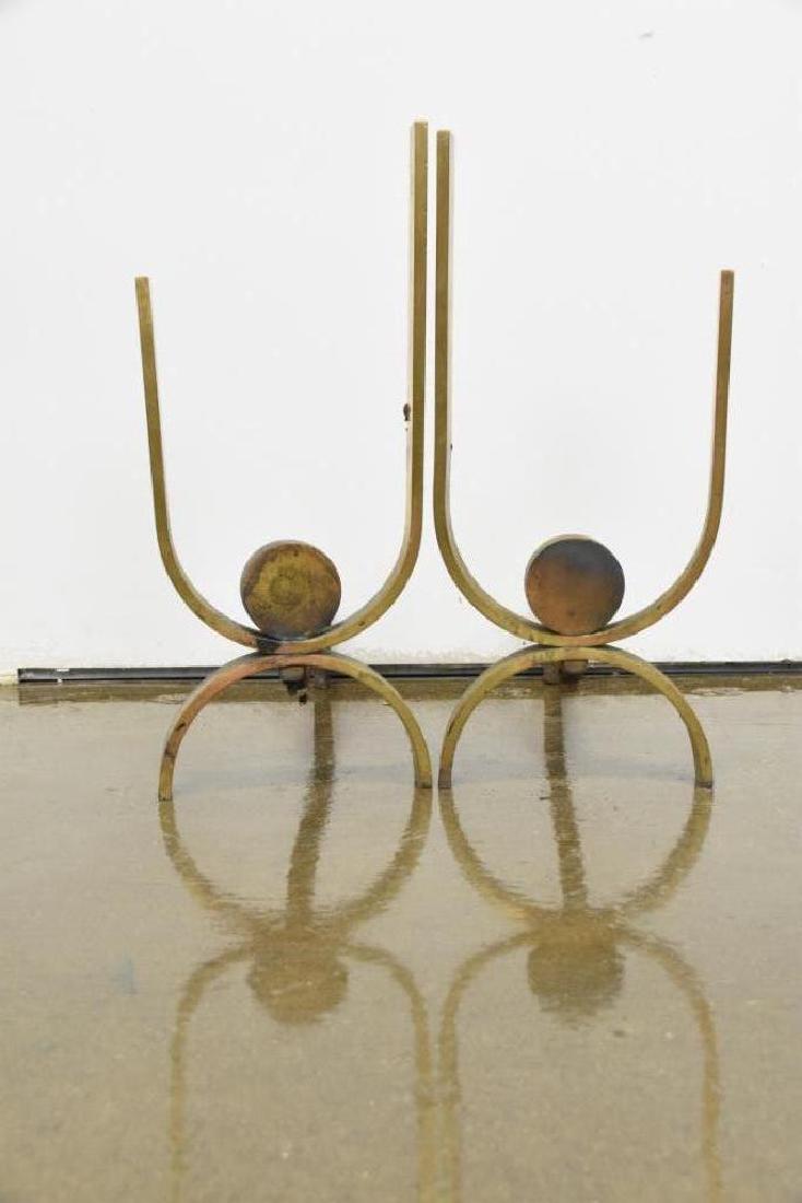 Donald Deskey Modernist Brass Andirons (1 of 6)