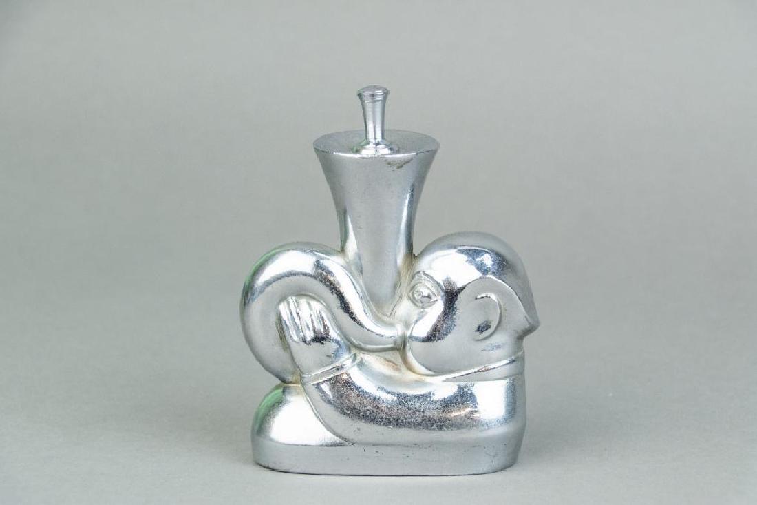 Art Deco Chrome Horn Player Flint Striker Table Lighter (1 of 6)