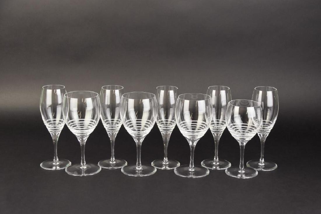 Set of Nine (9) Hermes Crystal Stemware: Set of Nine (9) Hermes Crystal Stemware. Four (4) Red wine glasses. 6 1/2" Height; Five (5) White wine glasses 7"Height