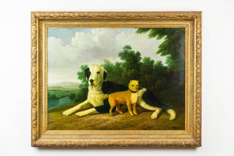 Signed Shipley, 2 Dogs Painting, Oil On Canvas