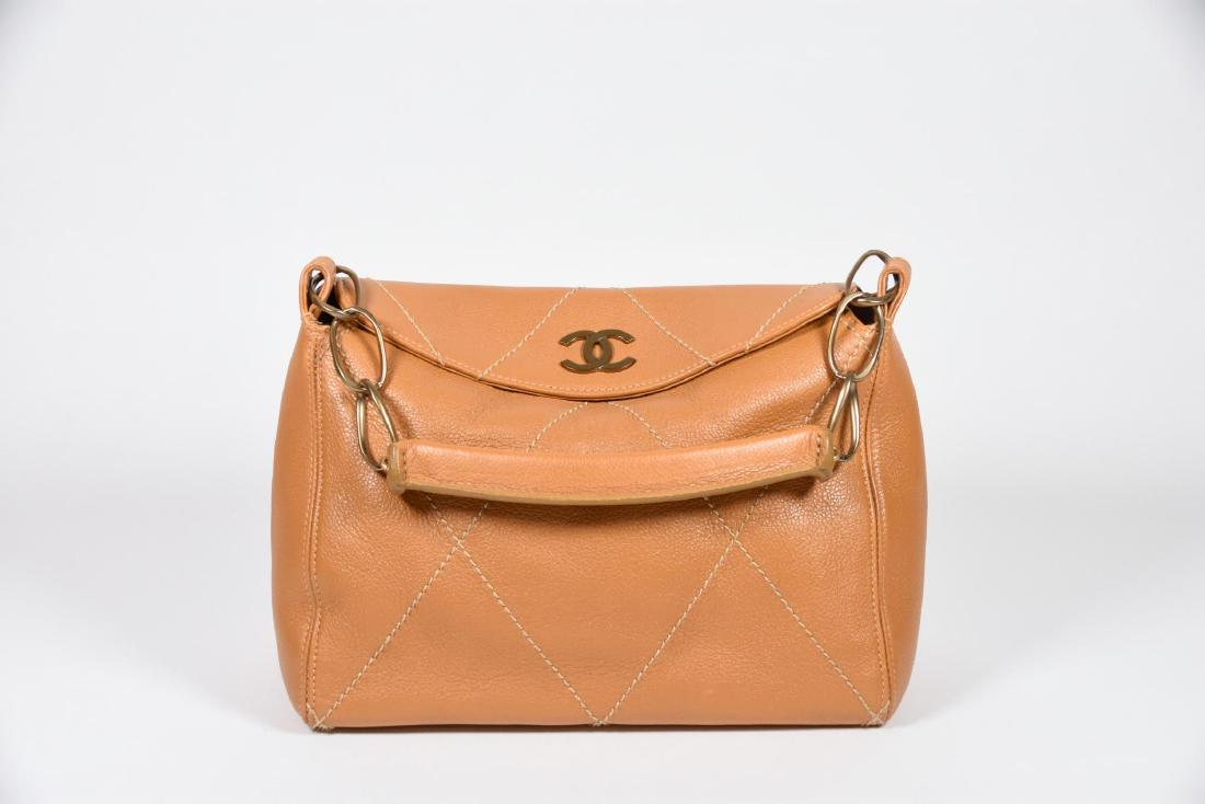 Chanel Tan Quilted Leather Handbag (1 of 8)