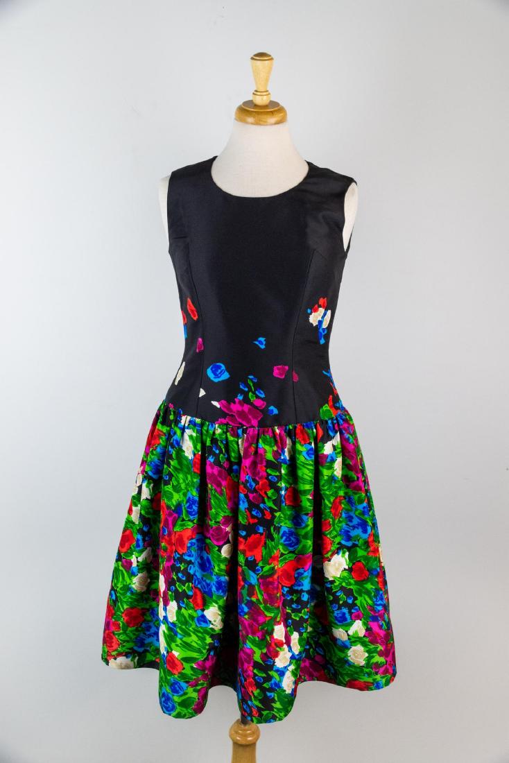 Oscar De La Renta Printed Silk Floral Dress (1 of 8)