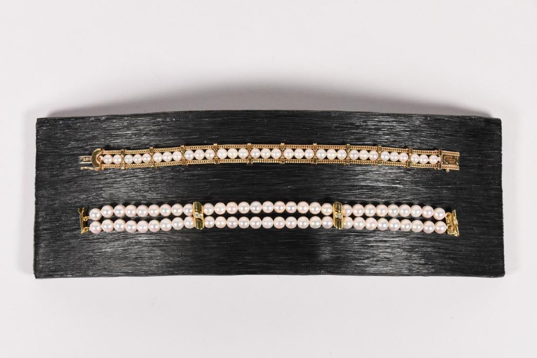 Two (2) Gold and Pearl Bracelets (1 of 11)