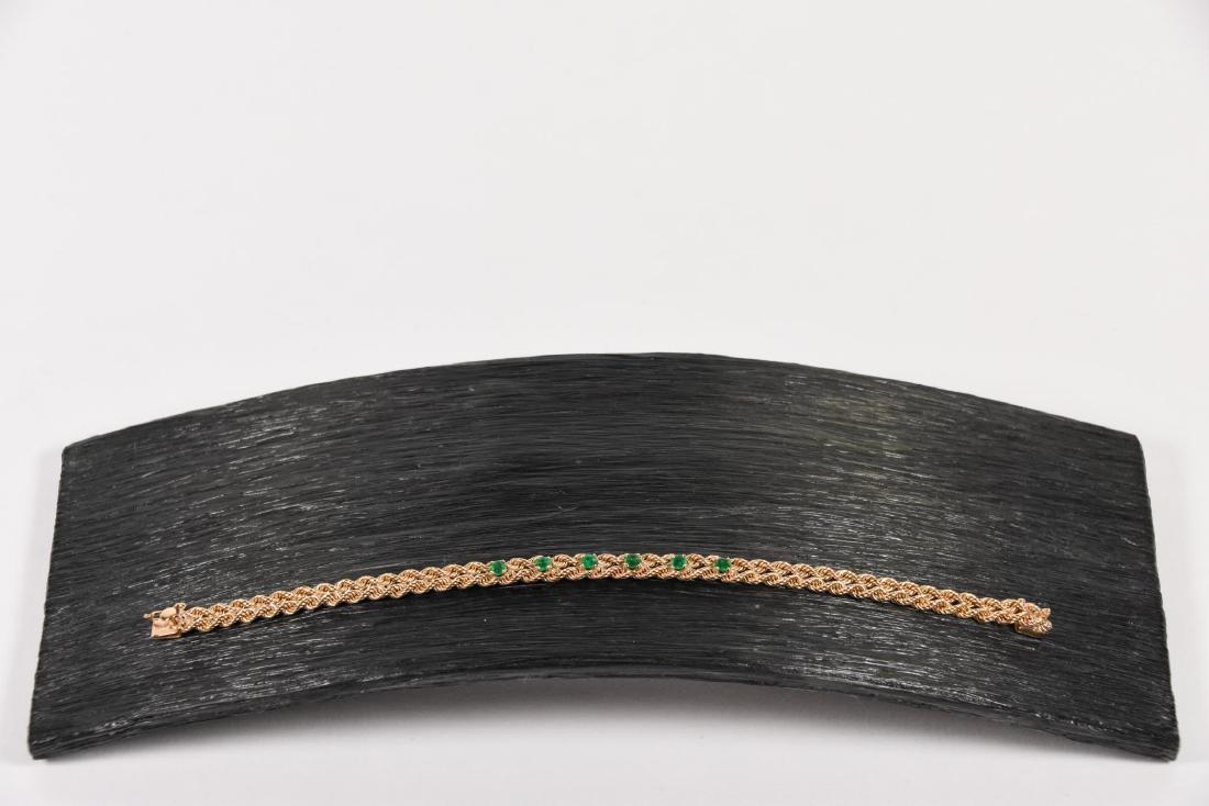 Vintage 14K Gold Bracelet with Green Sapphires (1 of 6)