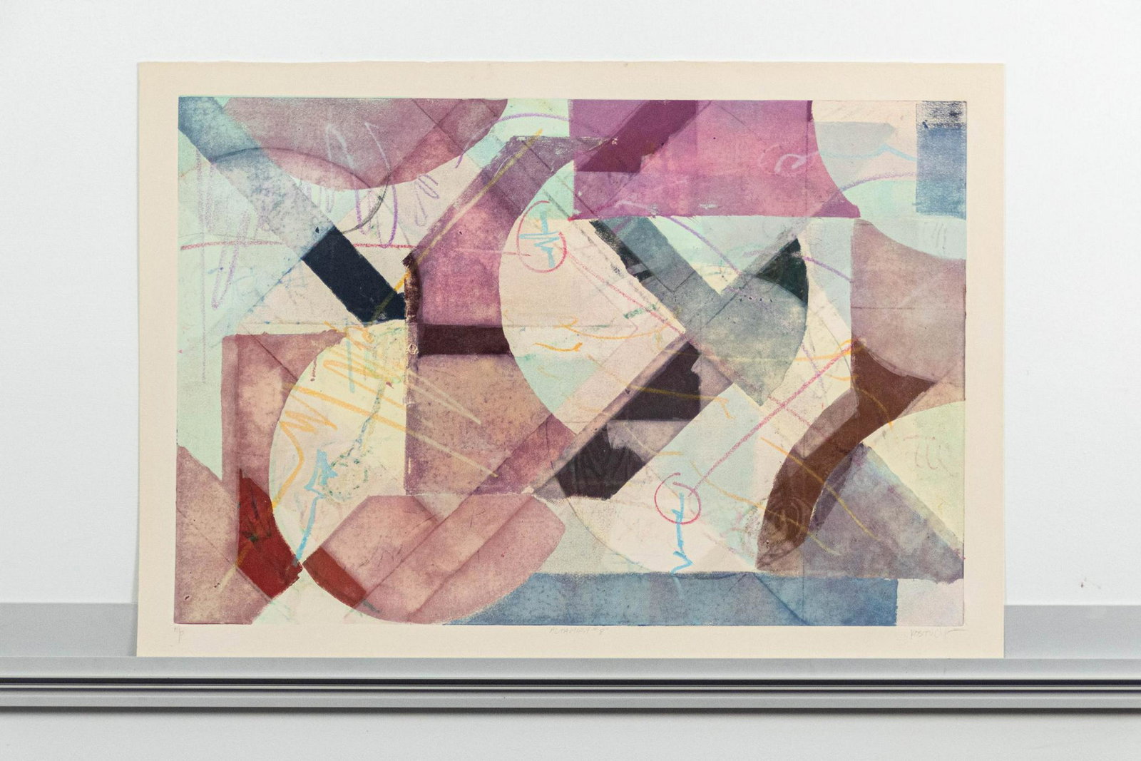 Robert Kostuck "Alta Mira #8" Monoprint, Signed and: Alta Mira #8" monoprint signed and titled and marked M/P (monoprint) by the artist in pencil. There is a PHX Art Press seal next to the artist's signature ARTIST: Robert Kostuck CONDITION: Very good, 
