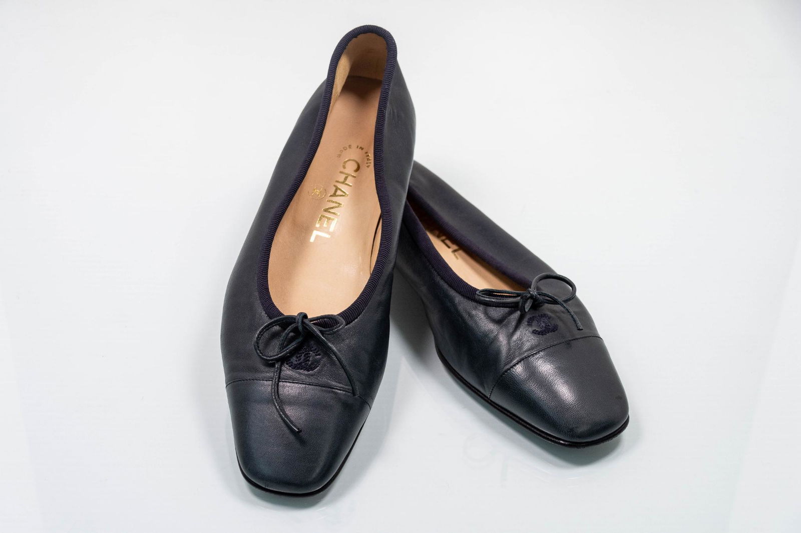 Navy Blue Chanel Flats (1 of 4)