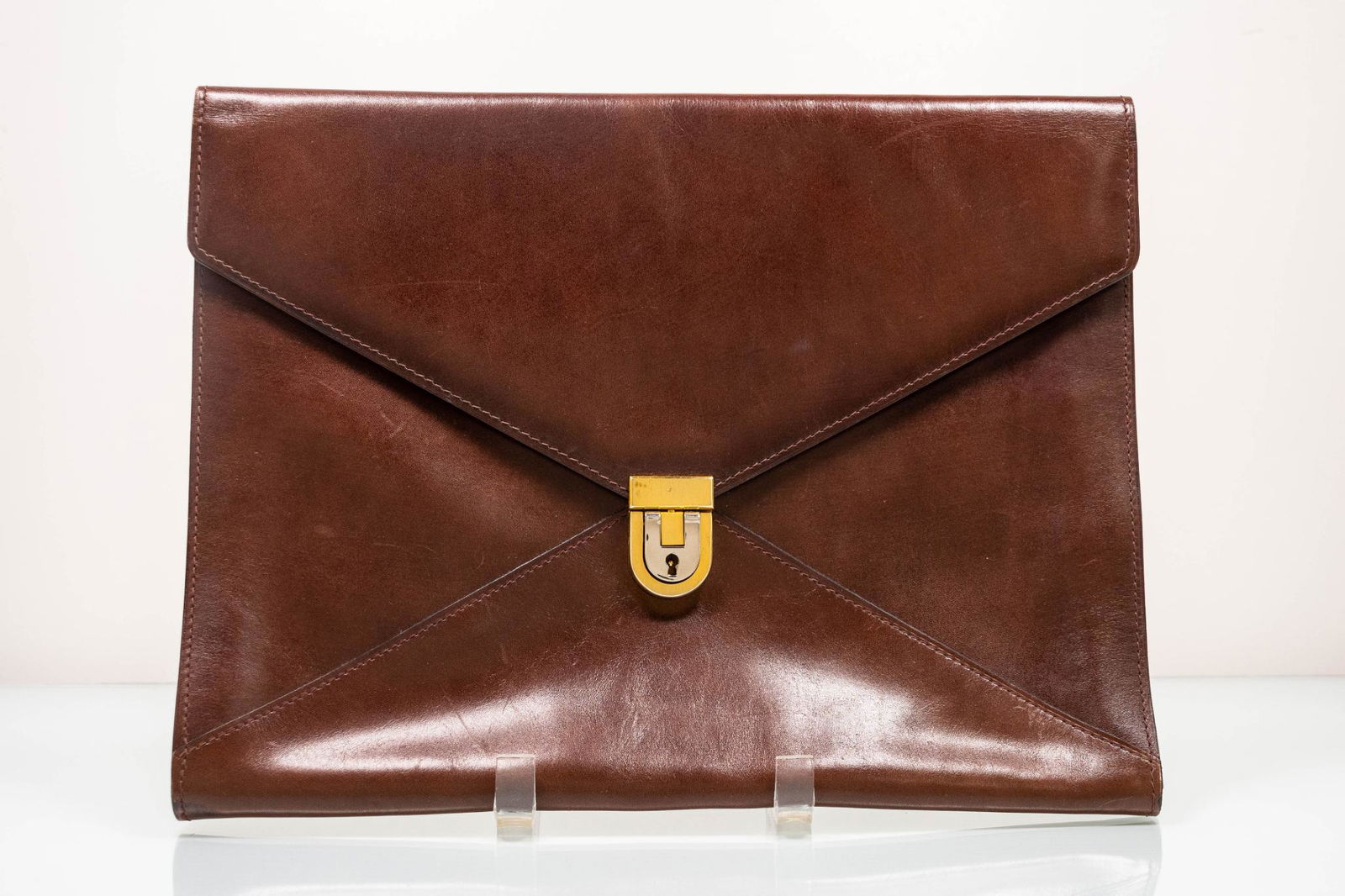Vintage Bottega Veneta Brown Leather Envelope Clutch (1 of 5)