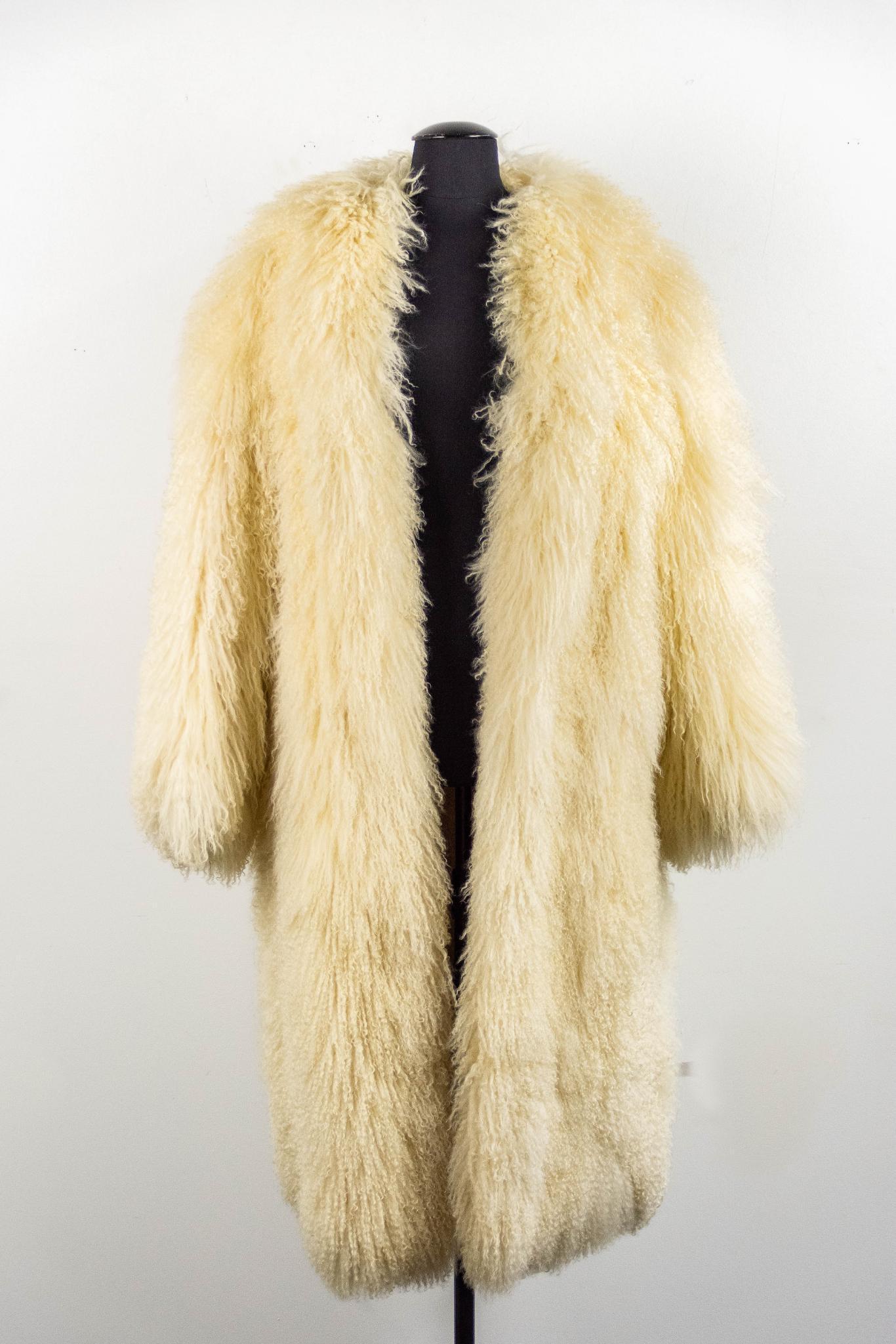 Full Length White Fur Coat- Unfinished (1 of 4)