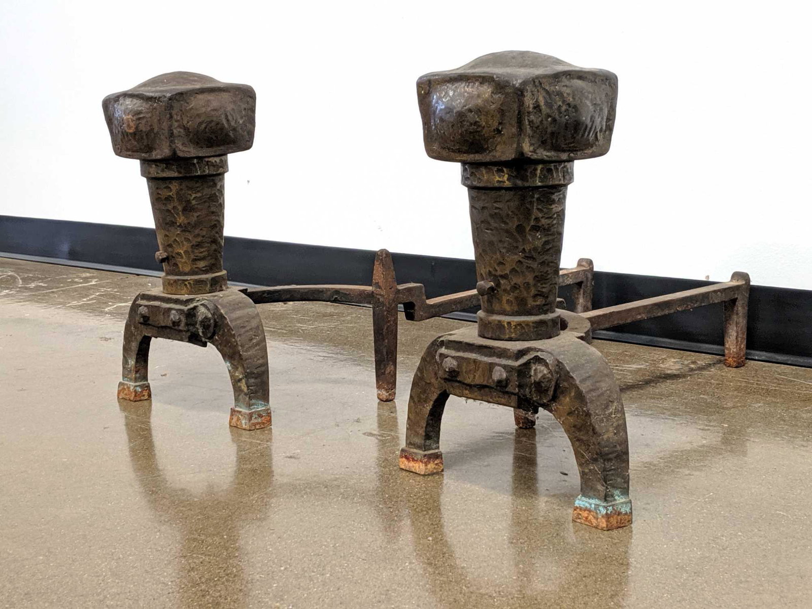 Pair of Antique Andirons: Pair of Antique Andirons.