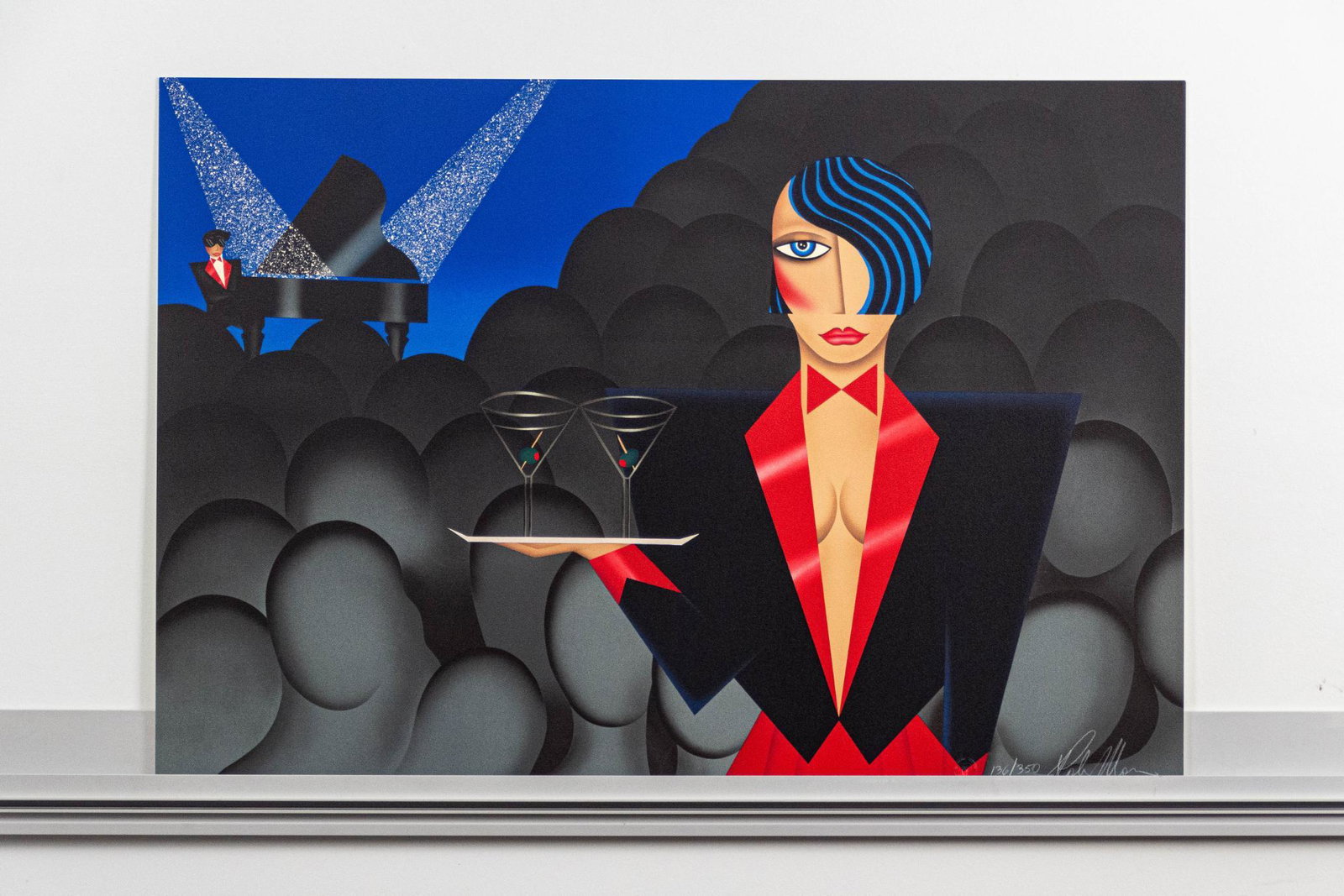 Robin Morris "Alone In A Crowd" Signed Lithograph: DescriptionRobin Morris "Alone In A Crowd" Signed and Numbered Lithograph 136/350 ARTIST: Robin Morris TITLE: "Alone In A Crowd" CONDITION: Excellent DIMENSIONS: H 39.5" x W 27"