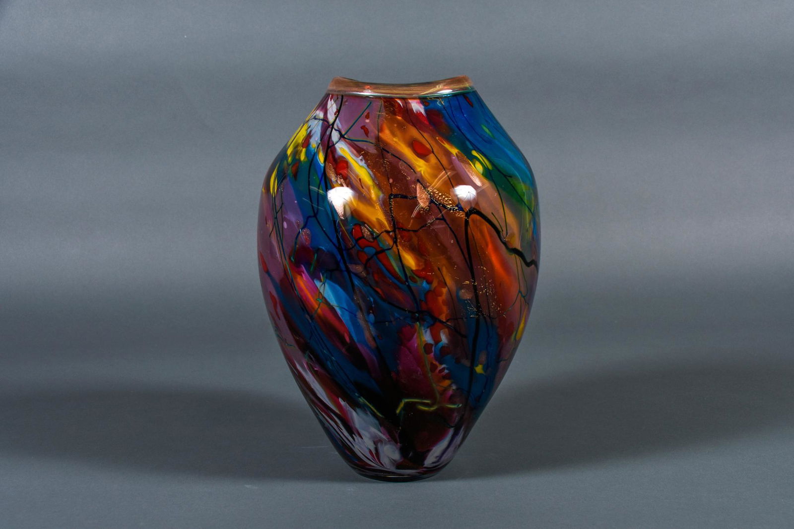 Tim Lazer Signed Dated Art Glass Vase (1 of 9)