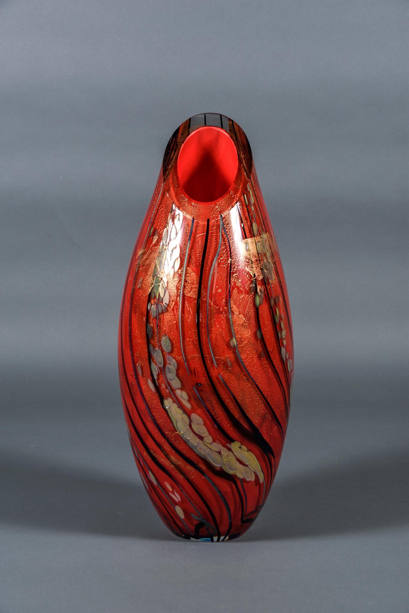 Tim Lazer Signed Dated Art Glass Vase (1 of 8)