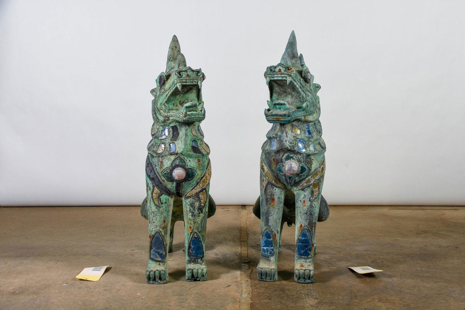 Pair of Tony Duquette Antique Bronze Thai Foo Dogs with (1 of 17)
