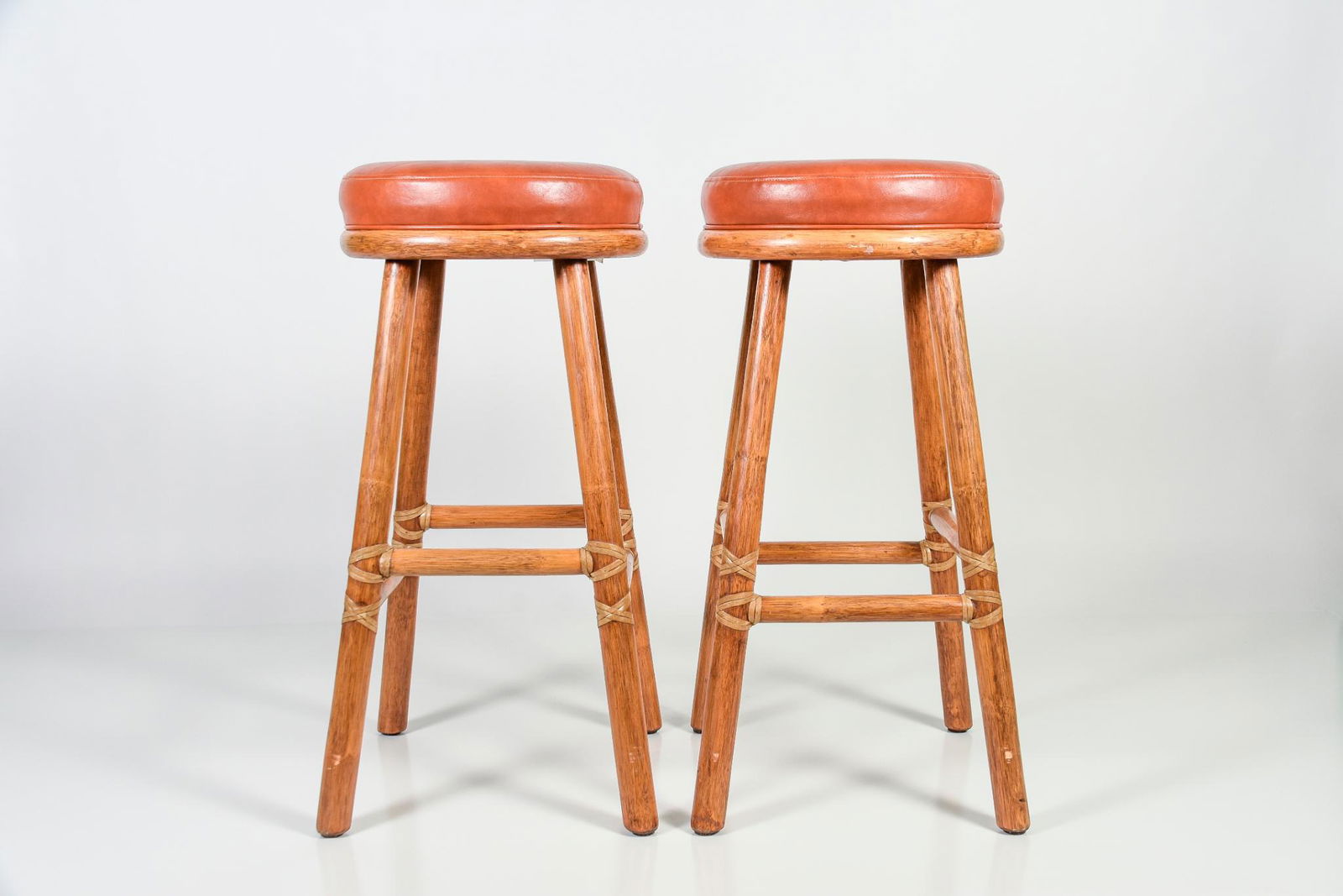 Set of 2 Mid Century Modern McGUIRE Rattan Bamboo Bar (1 of 16)