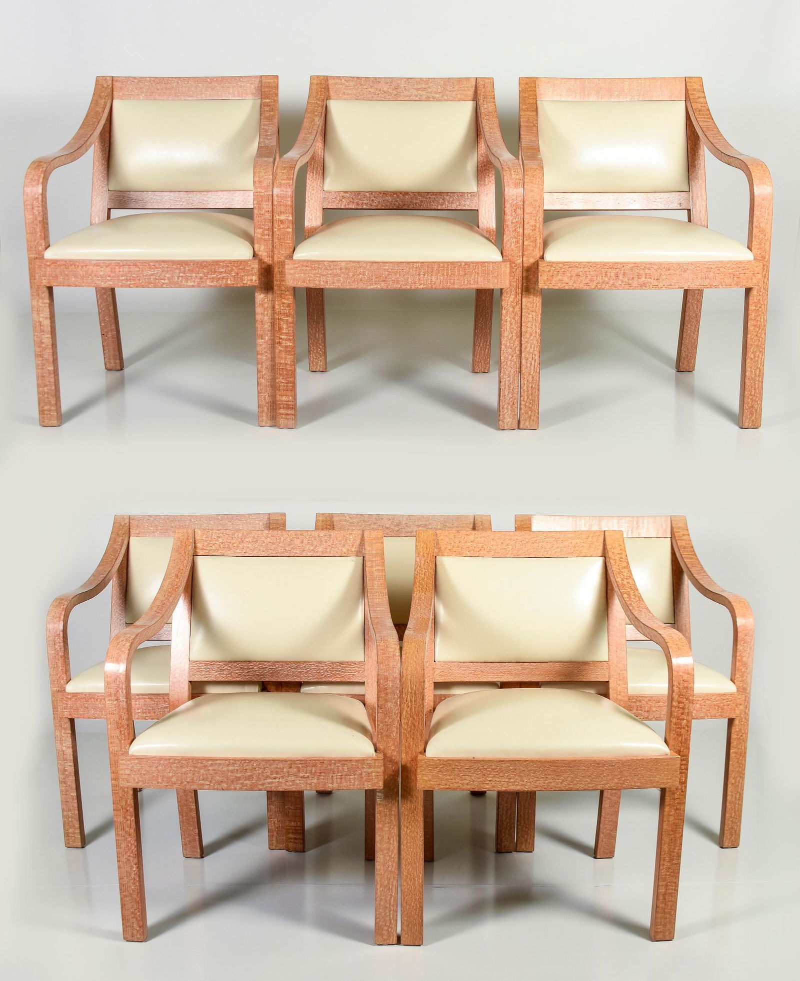 Set of 8 Karl Springer Regency Arm Chairs in Lacewood (1 of 20)